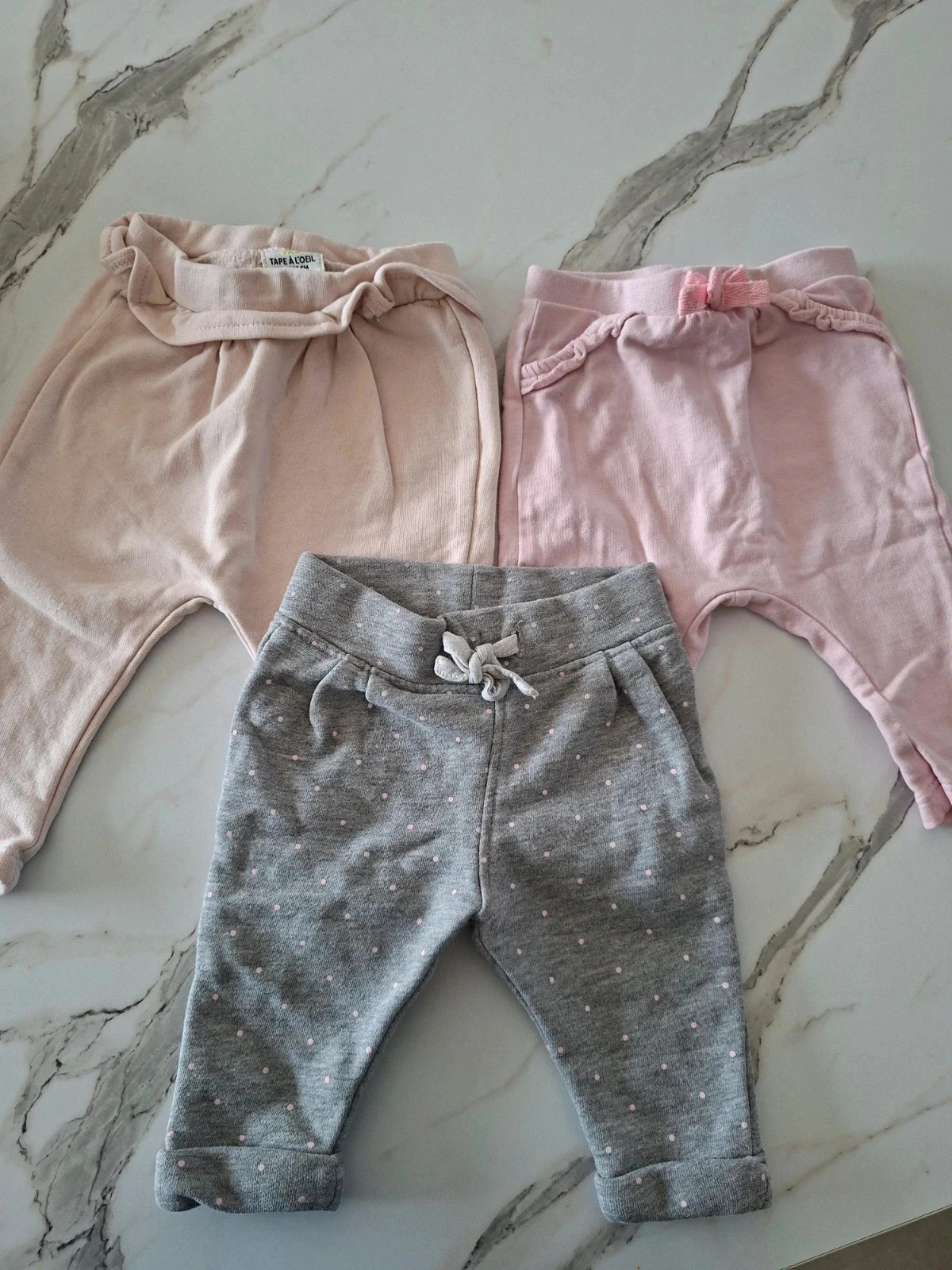 Lot de 3 pantalons sarouels taille 3 mois 59cm en bon état – photo 2